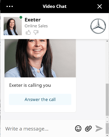 Mercedes-Benz Live Video Call Step Three